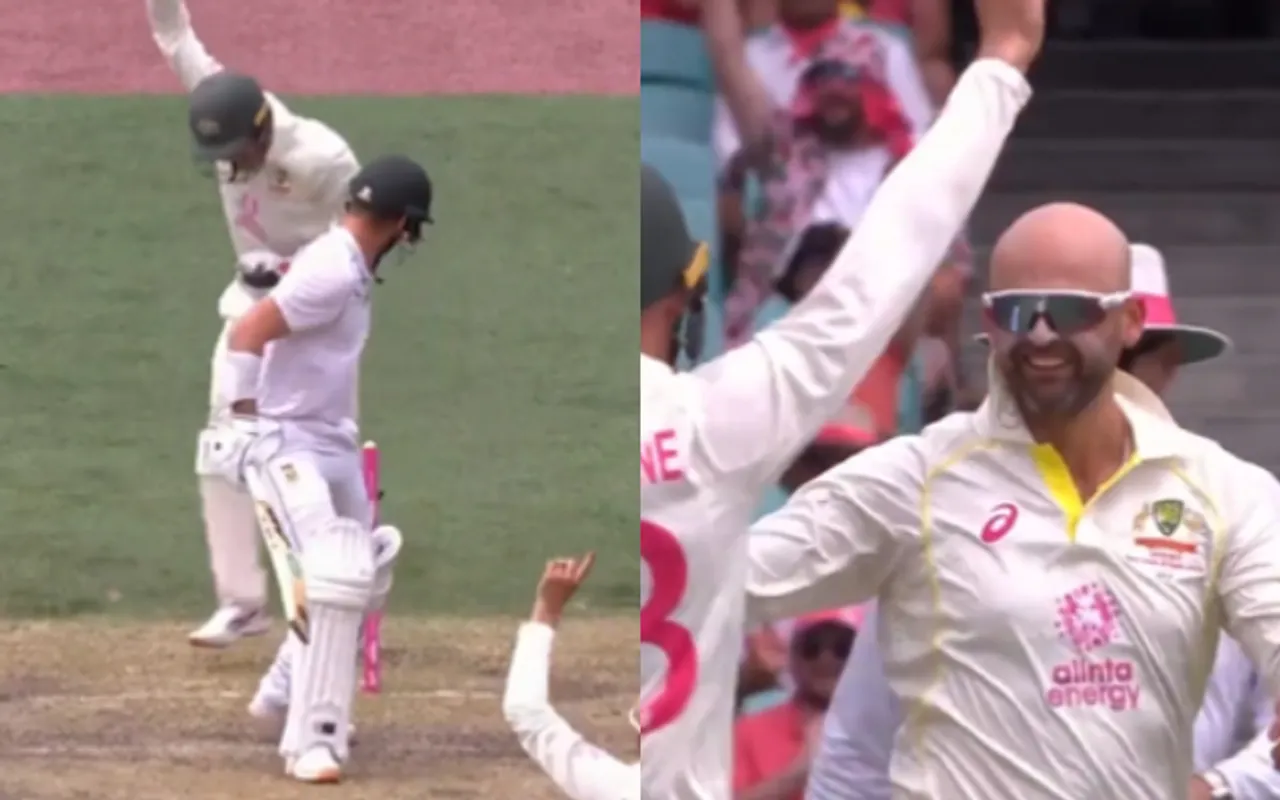 Watch: 'Brain fade moment' for Sarel Erwee as his leave costs his wicket to Nathan Lyon in 3rd Test