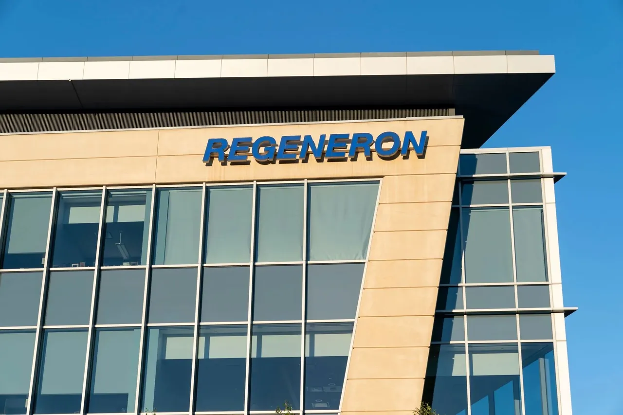 Regeneron Pharmaceuticals building with their nameplate at the top