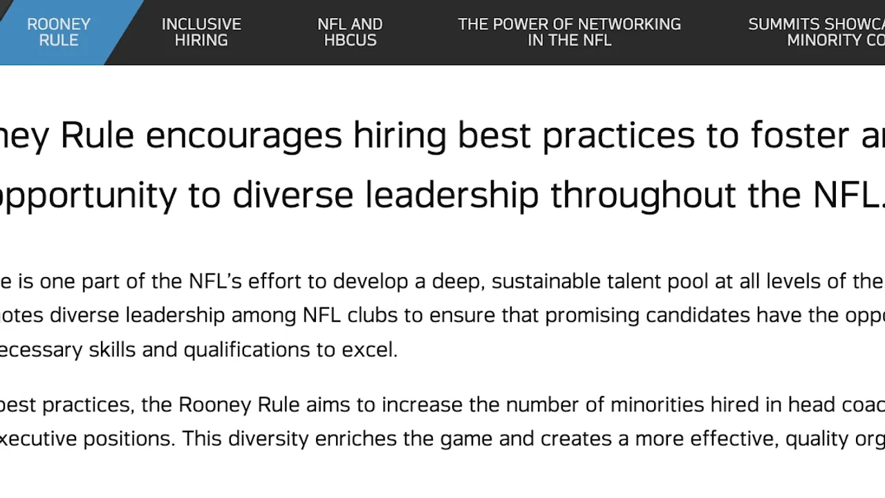 The NFL's 'Rooney Rule' Under Scrutiny: A Diversity Initiative or a
