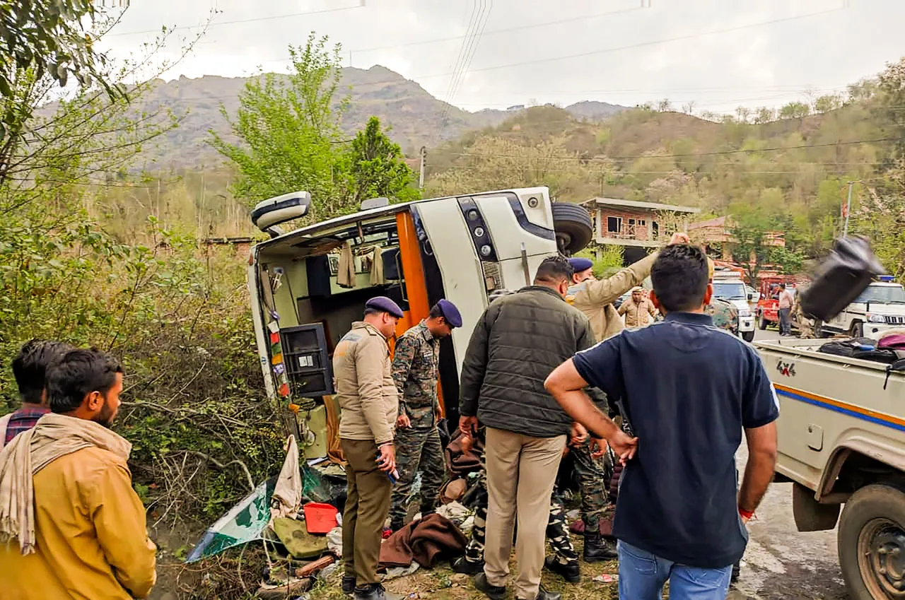 Bus accident in Bilaspur