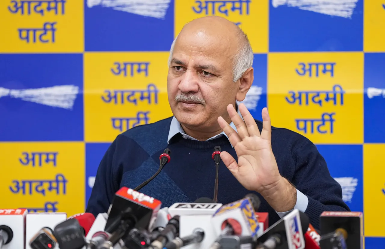 Manish Sisodia addresses press