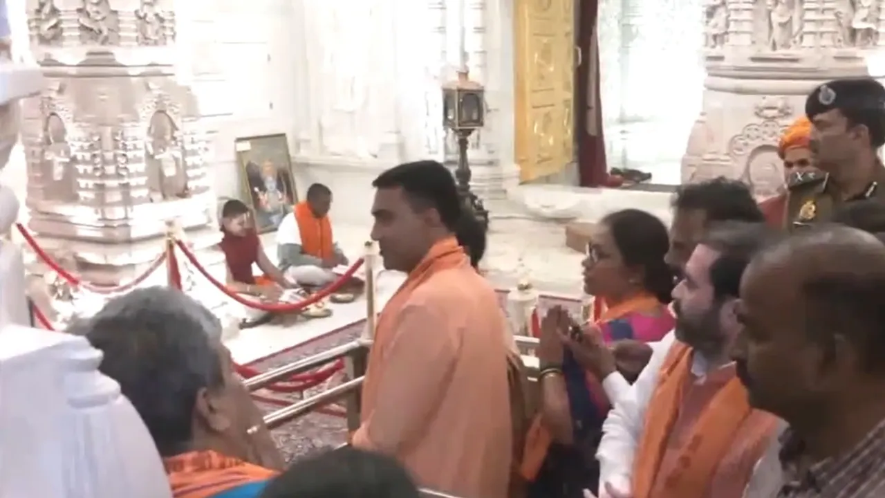 Goa CM Pramod Sawant offering prayers at Ram Temple Ayodhya