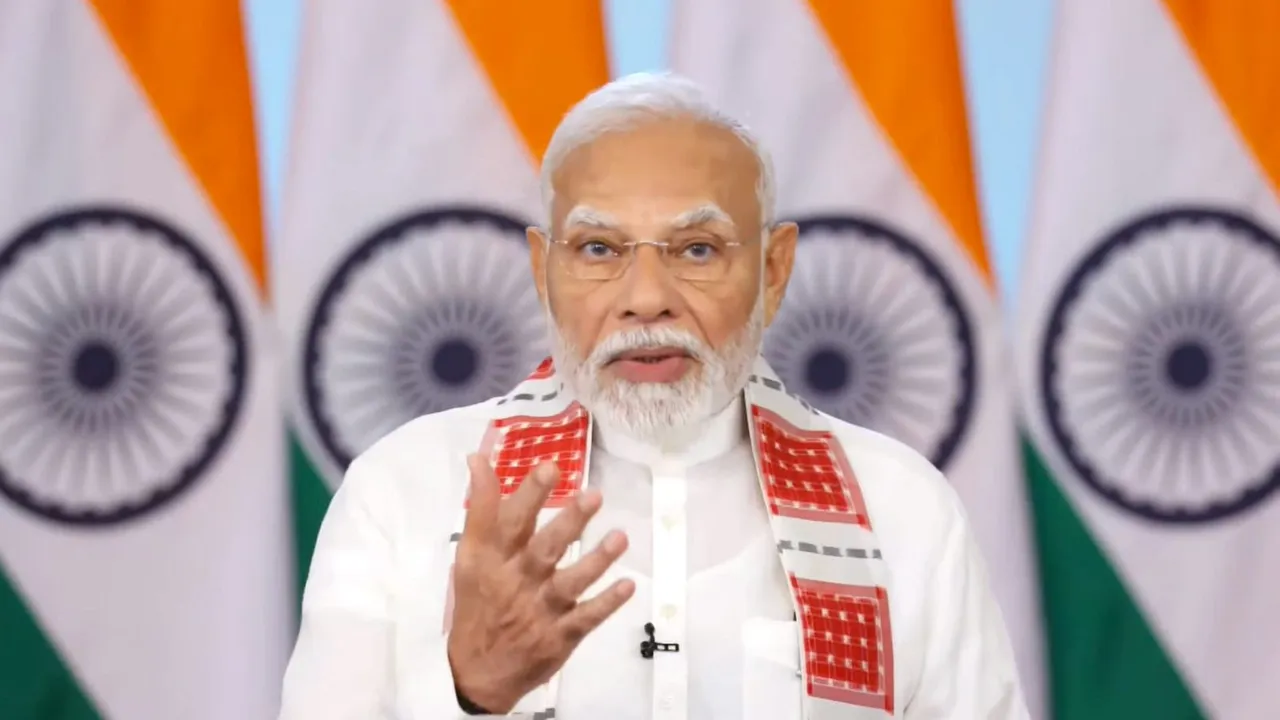 Prime Minister Narendra Modi speaks during distribution of over 51,000 appointment letters under Rozgar Mela.