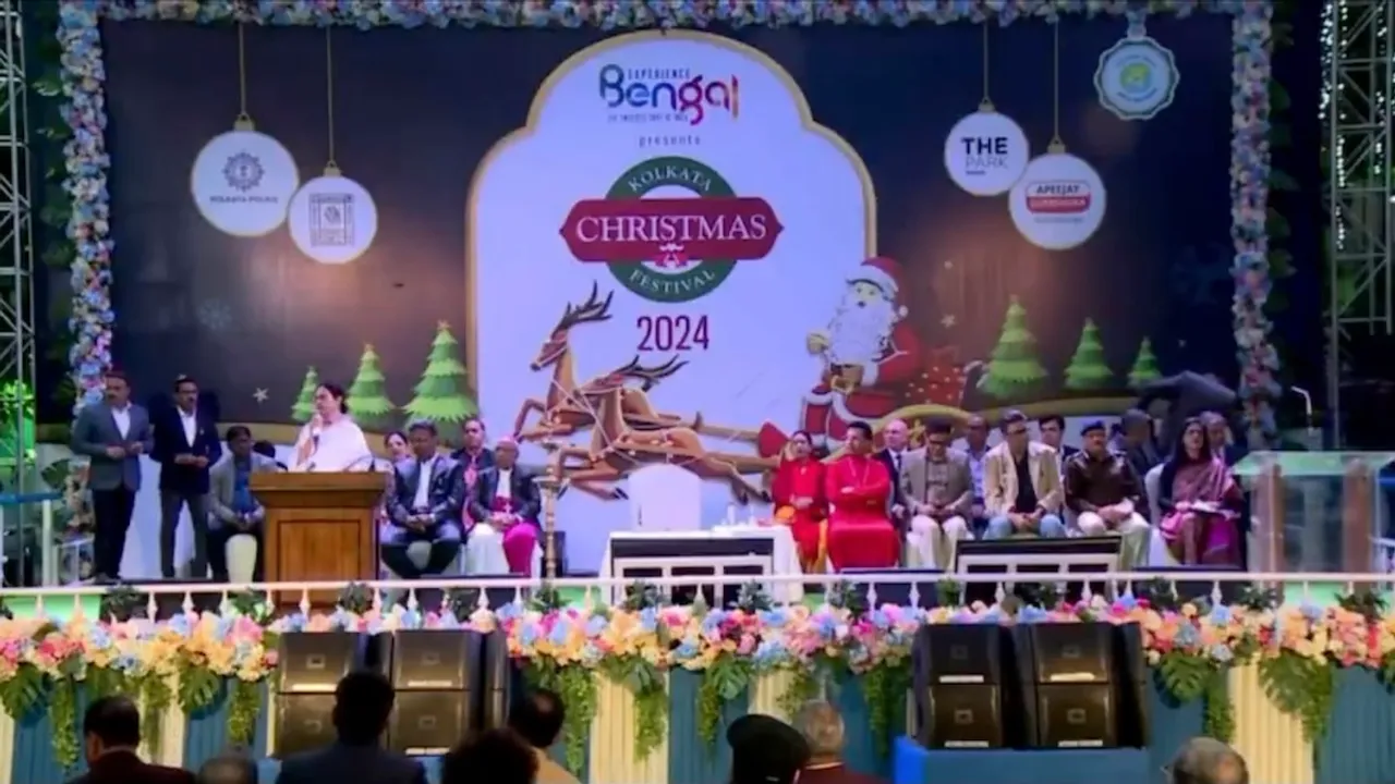 Mamata Banerjee at a Christmas event in Kolkata on December 19, 2024.