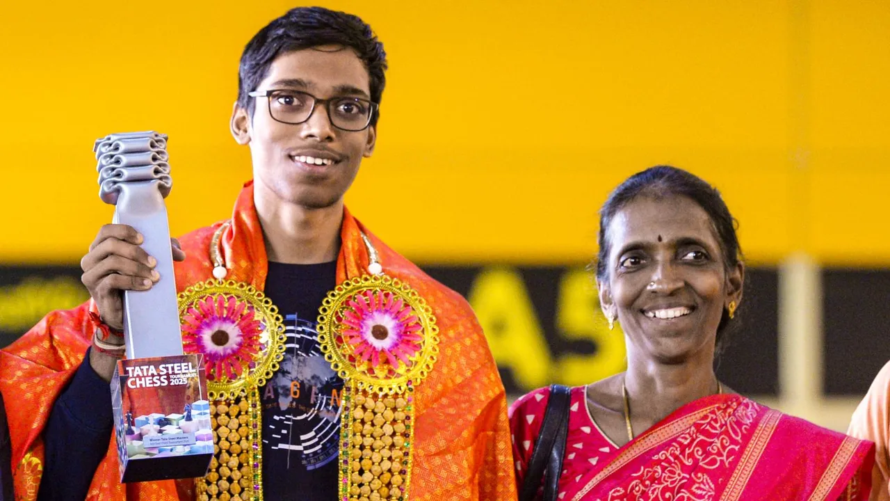 Tata Steel Chess winner Praggnanandhaa returns home to rousing