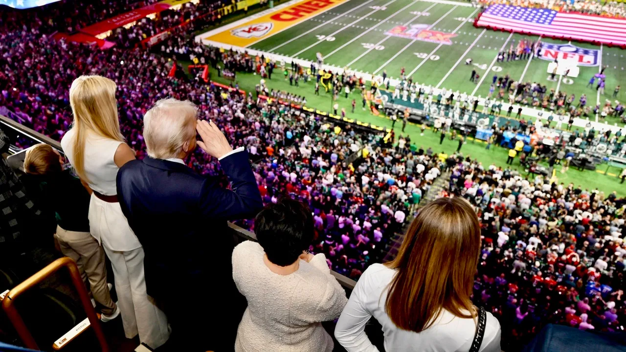 Donald Trump at Super Bowl match