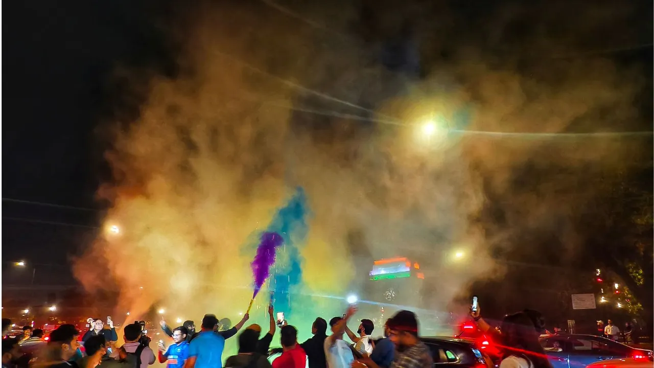Champions Trophy winning celebration in India image