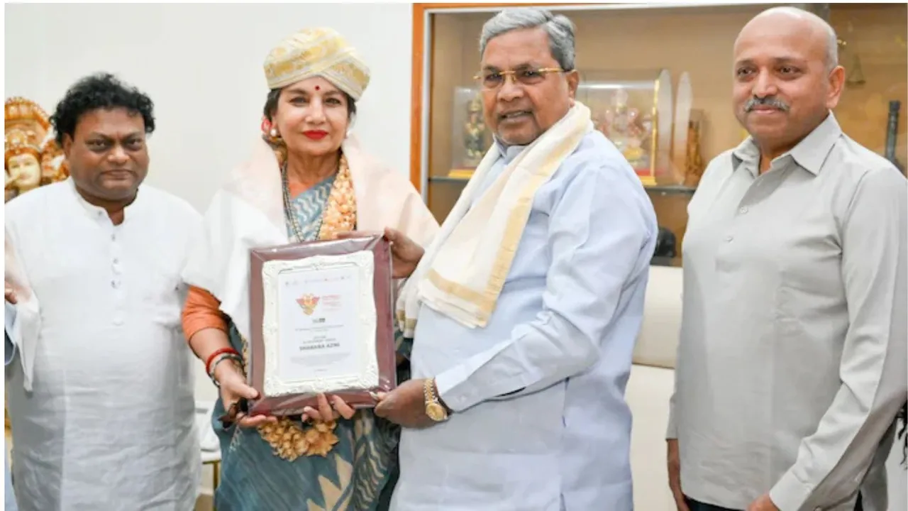 Shabana Azmi conferred with lifetime achievement award by Karnataka Chief Minister Siddaramaiah. 