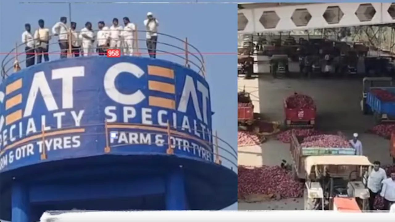 Lasalgaon farmers climb water tank