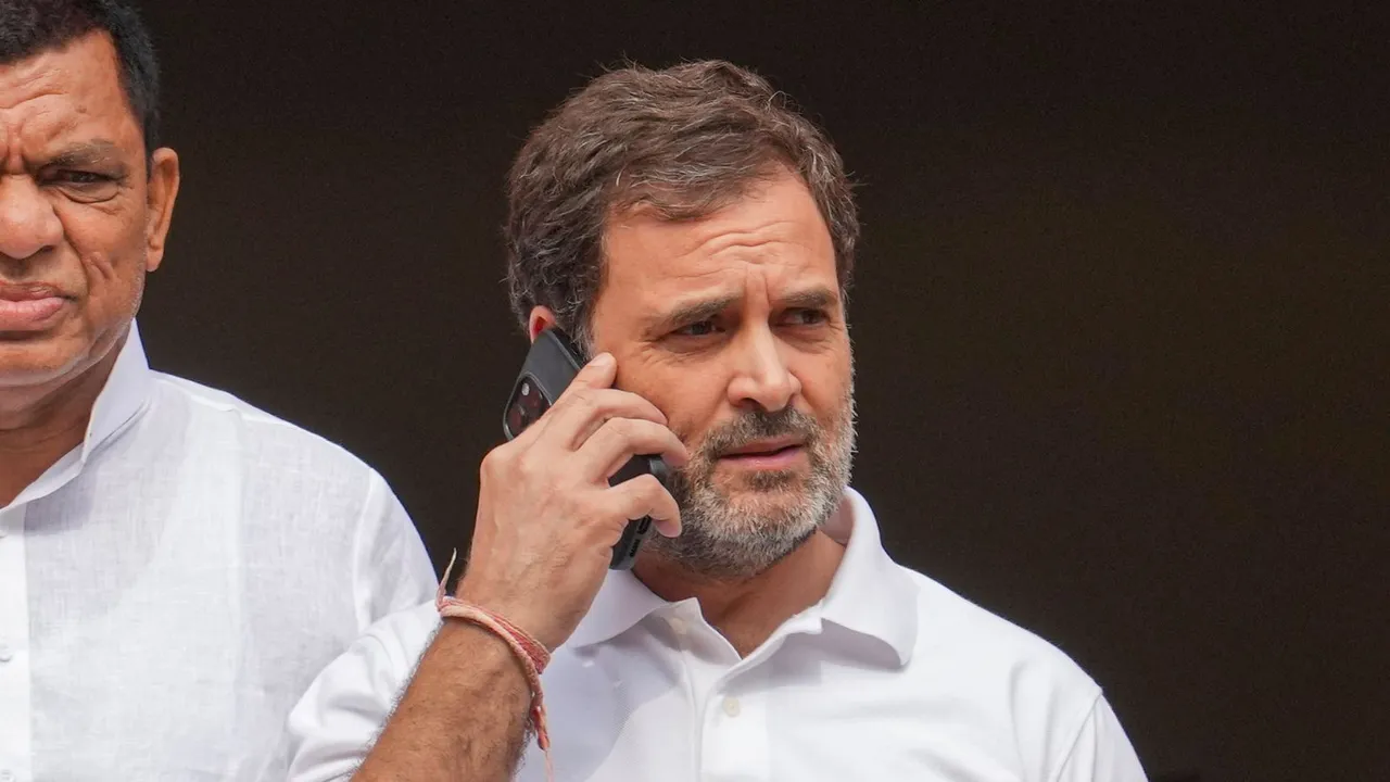 Congress MP and LoP Rahul Gandhi in Lok Sabha during the ongoing Parliament session, in New Delhi, Monday, July 1, 2024.