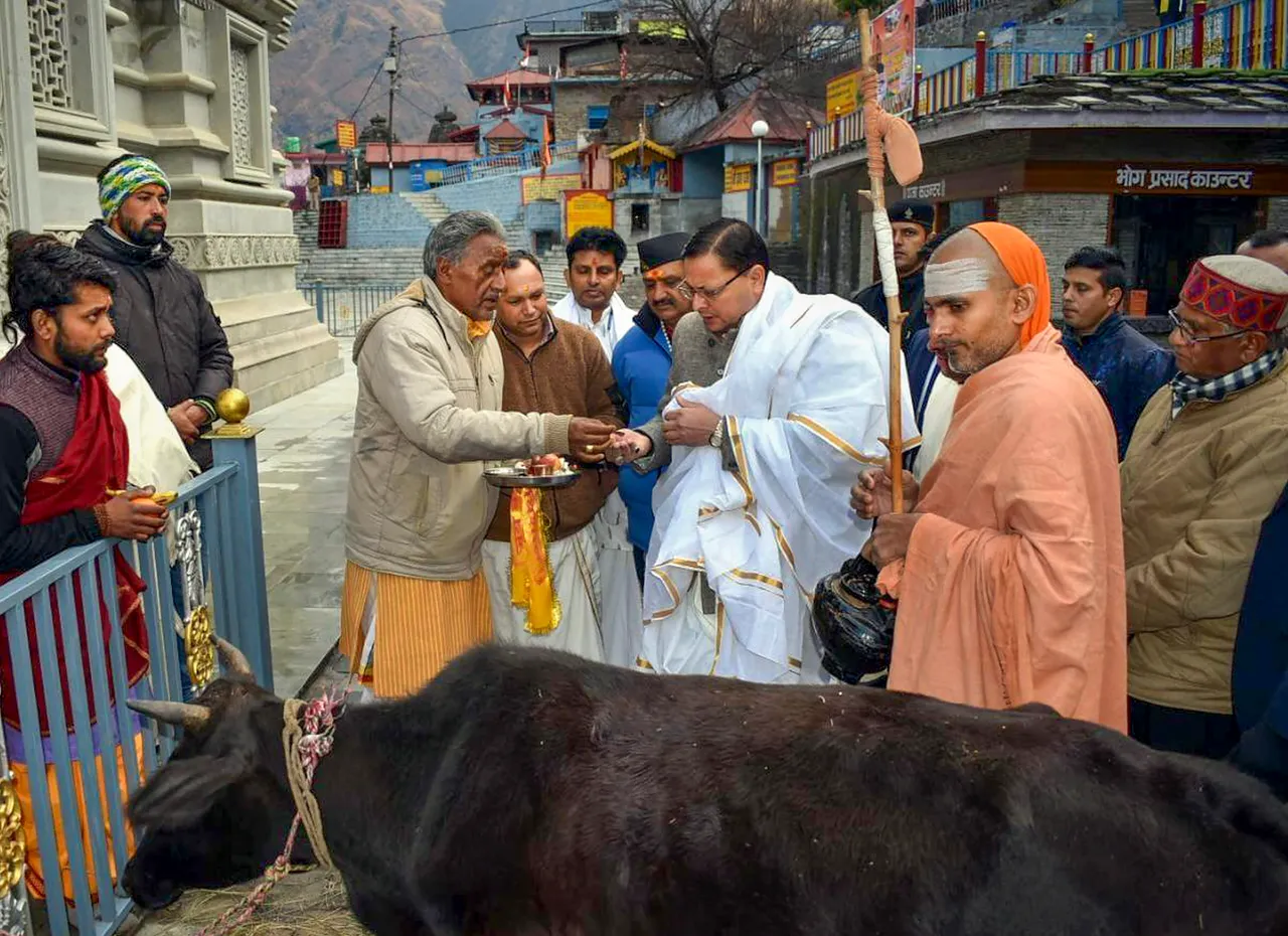 Pushkar Singh Dhami in Joshimath