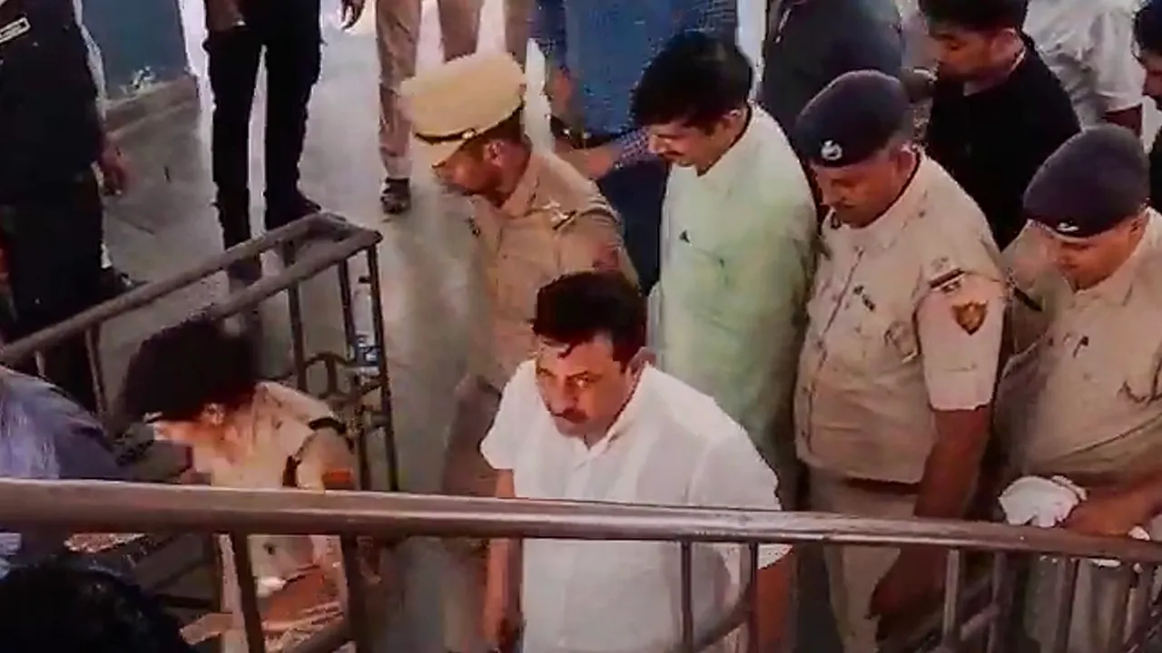 Congress MLA Mamman Khan being produced in a court in connection with the Nuh violence case, in Nuh district