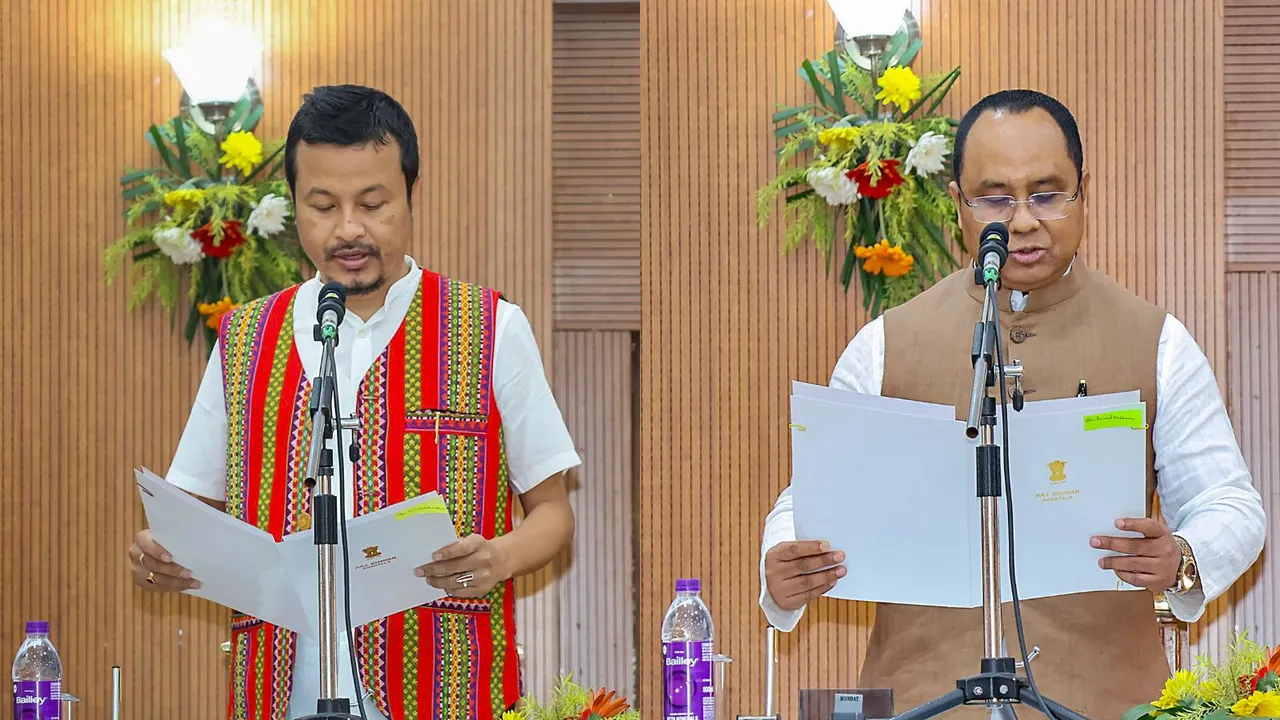 Brishaketu Debbarma and Animesh Debbarma takes oath as Tripura minister