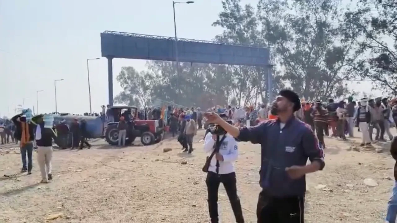 Farmers fly kites to take on drone dropping tear gas shells on farmers at Shambhu border