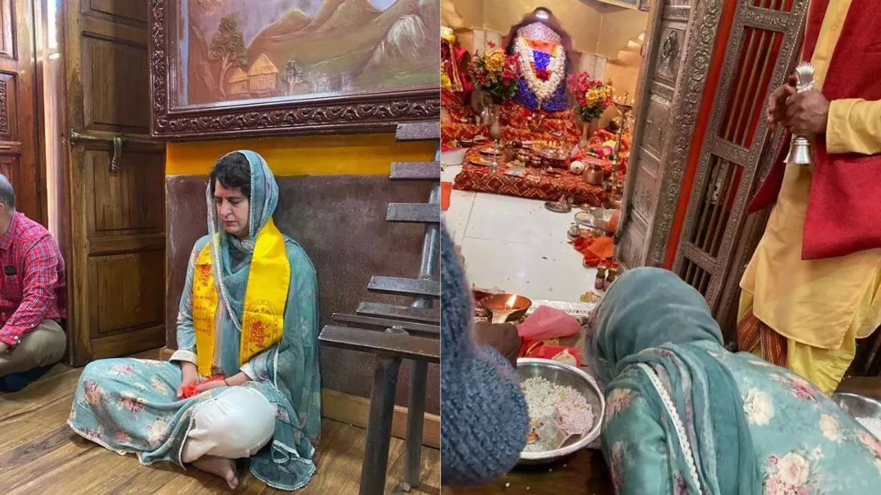 Priyanka Gandhi visits famous Jakhu temple in Shimla