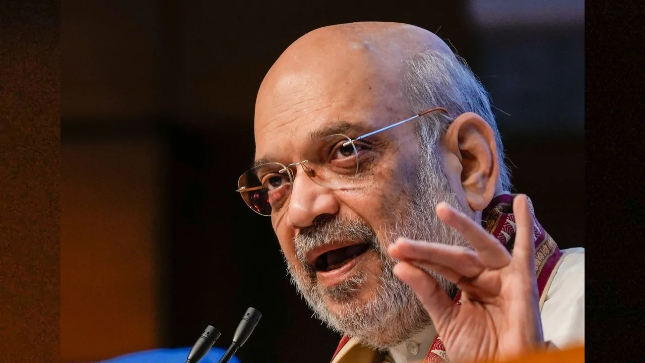 Union Home Minister and Minister of Cooperation Amit Shah addresses a press conference in New Delhi, Tuesday, Sept. 17, 2024.