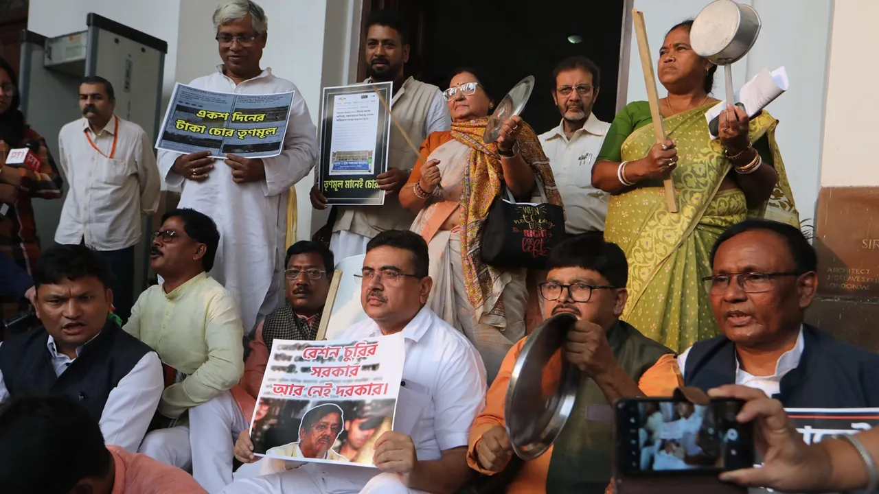 LoP-Suvendu-Adhikari-with-BJP-MLAs-during-a-protest-at-the-Assemblys-entrance-on-Thursday.-Partha-Paul.jpg