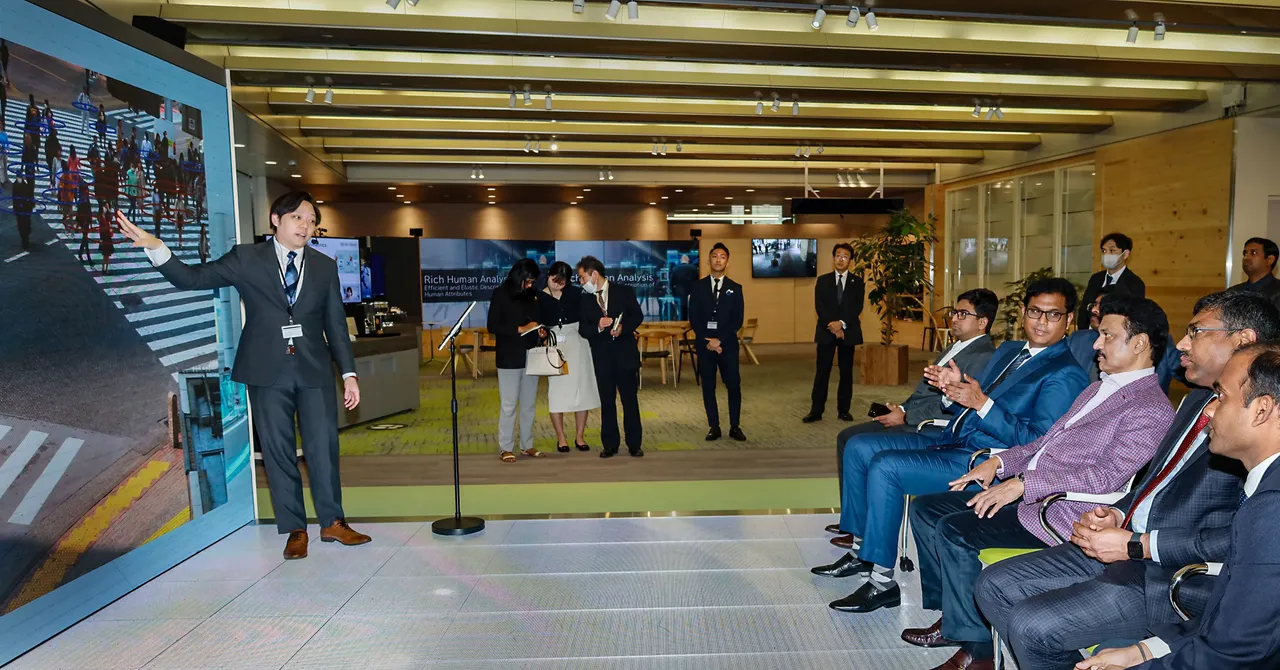 Tamil Nadu Chief Minister MK Stalin during an event at the NEC Future Creation Hub, in Tokyo, Japan