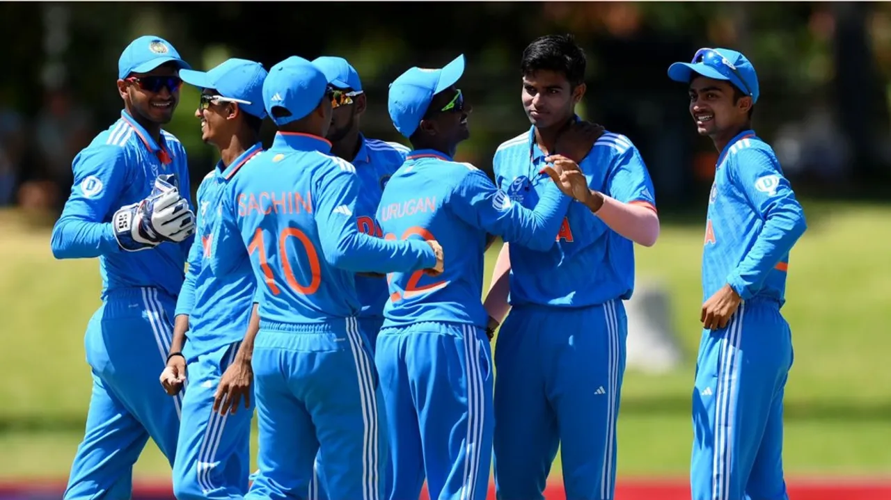 The ICC U-19 Men's Cricket World Cup: Boys In Blue celebrate a wicket