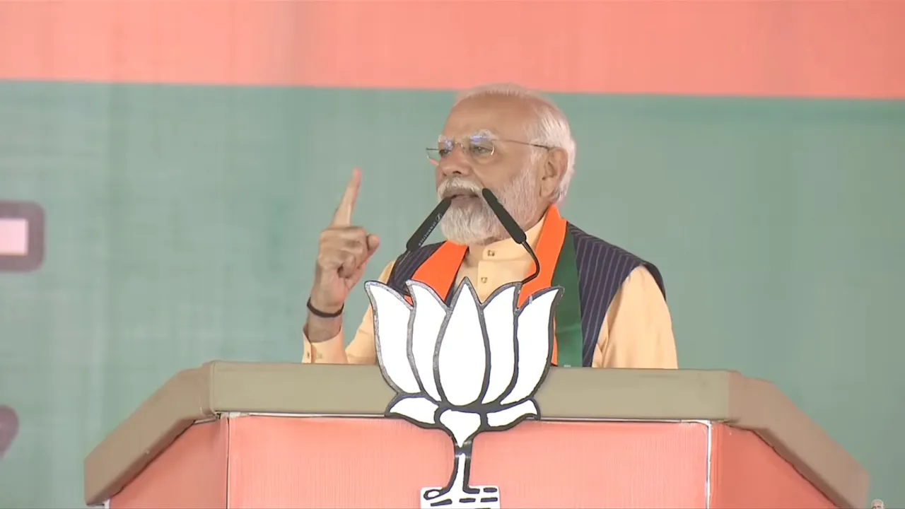 PM Modi addressing a rally in Betul, Madhya Pradesh