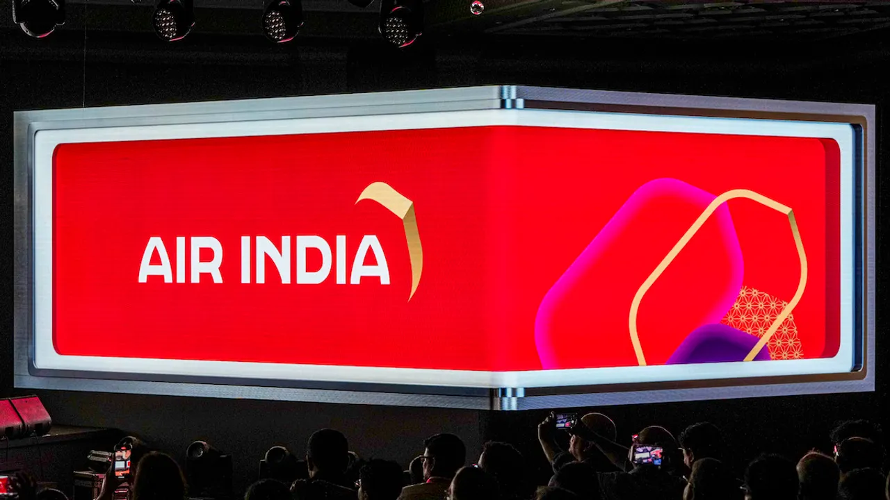 Air India's new logo at its unvealing in New Delhi on Thursday, Aug. 10, 2023