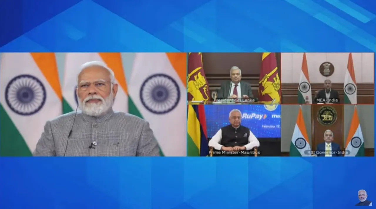 Narendra Modi attends the launch of UPI, RuPay card services in Sri Lanka and Mauritius