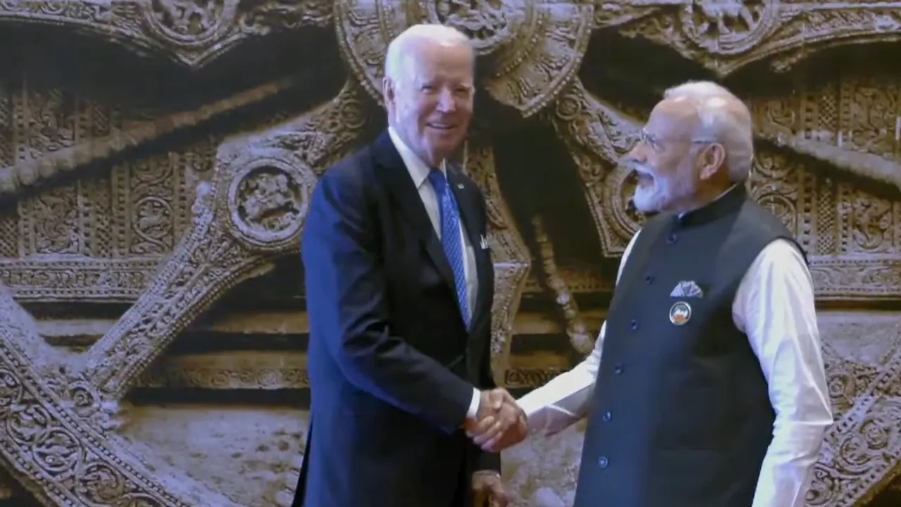 Joe Biden and Narendra Modi at Bharat Mandapam