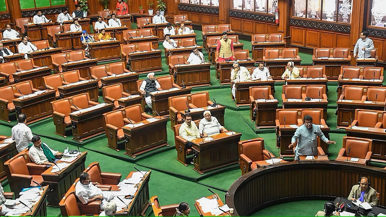 Legislators during a session of the Karnataka Assembly, in Bengaluru 