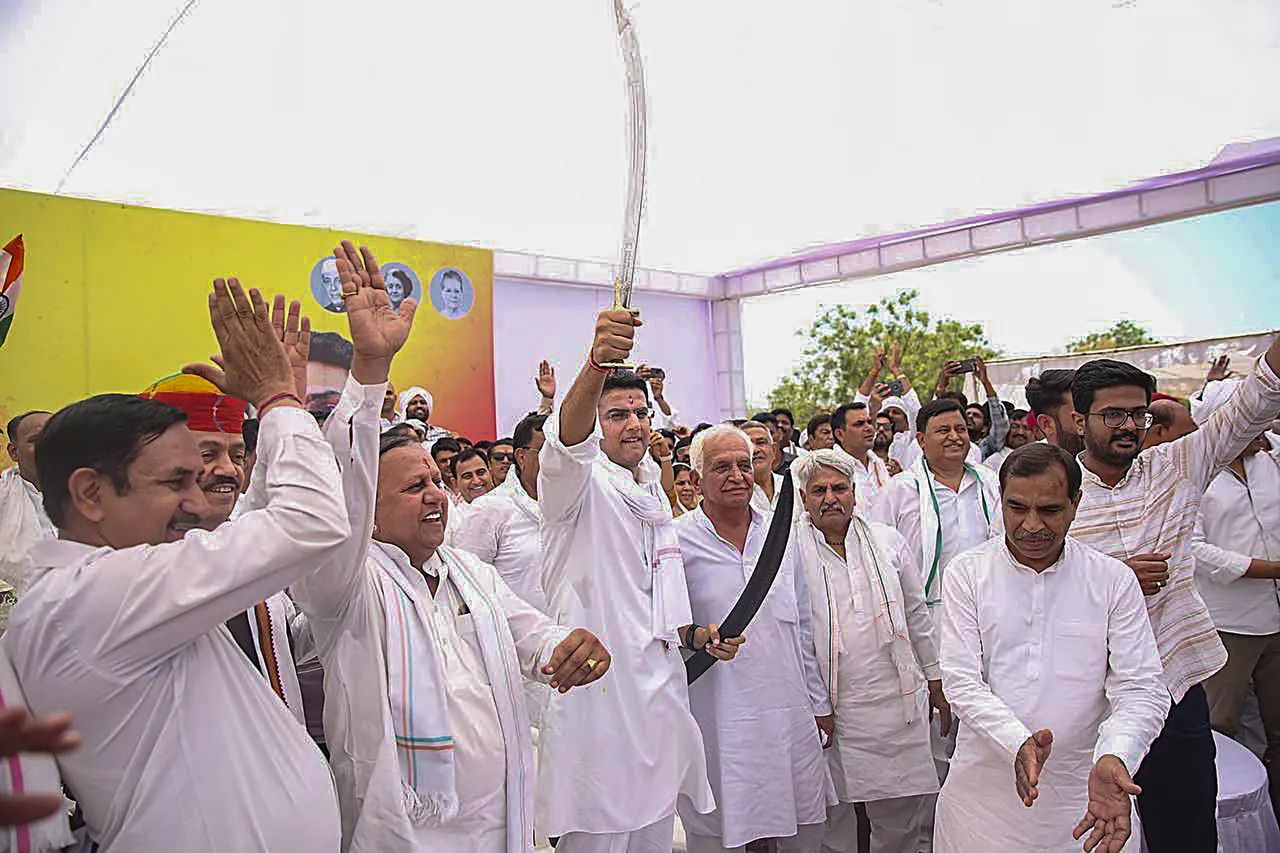 Congress leader Sachin Pilot during his 'Jan Sangharsh Yatra', in Ajmer