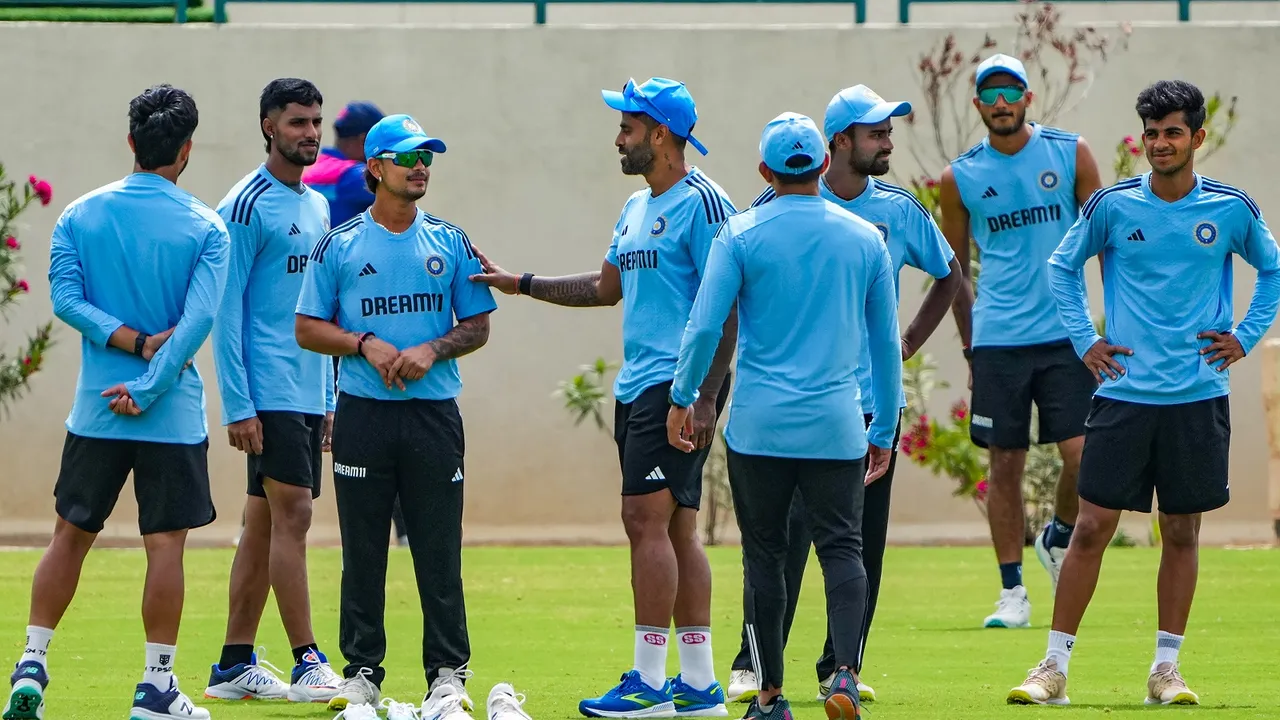 Indian cricket team players during a training session ahead of Asia Cup 2023, in Bengaluru