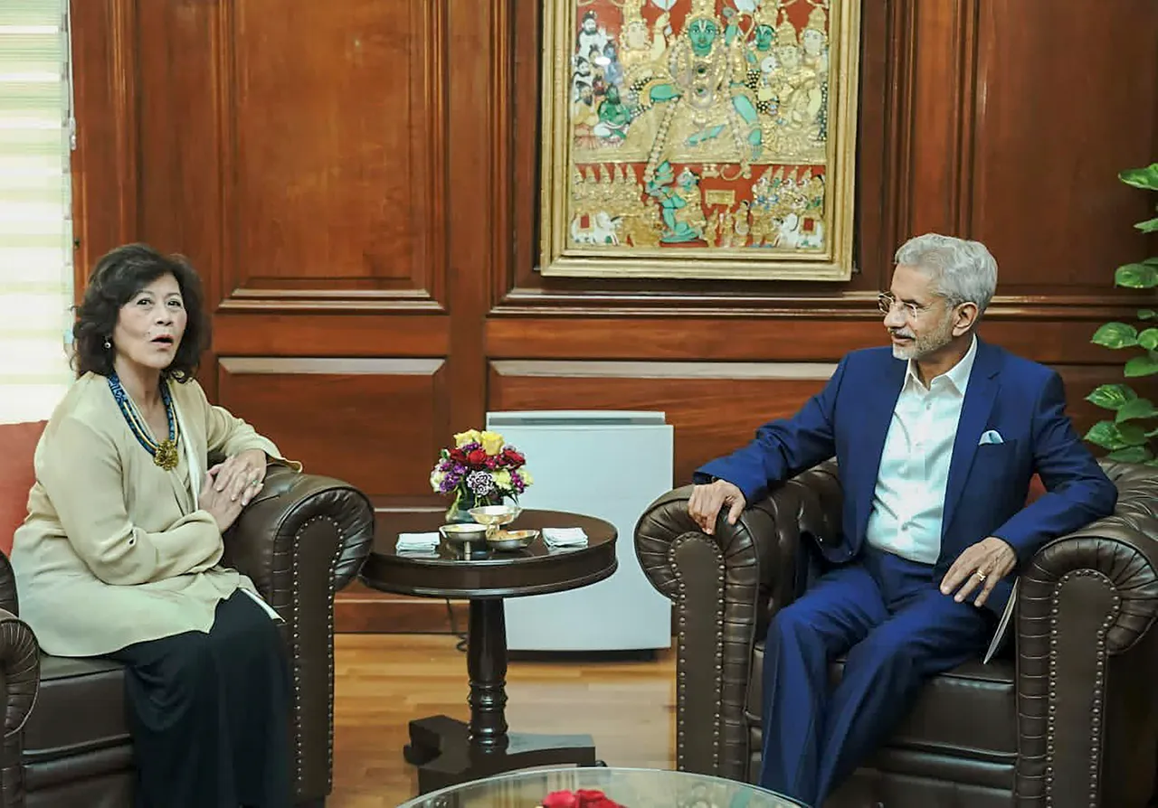 External Affairs Minister with Noeleen Heyzer, UNSG’s Special Envoy on Myanmar, in New Delhi