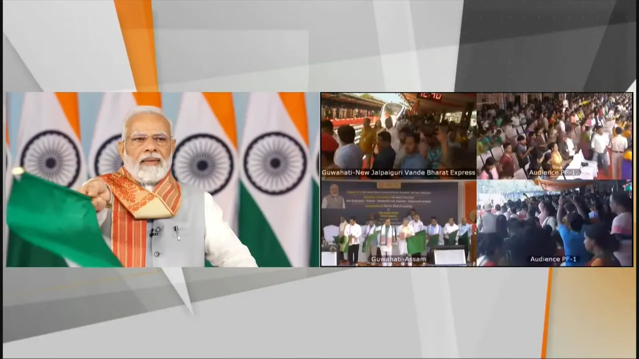 PM Modi flags off Guwahati-NJP Vande Bharat Express