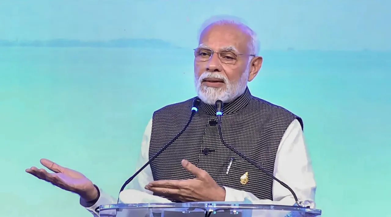 Prime Minister Narendra Modi addresses a community programme on the sidelines of the G20 Summit, in Bali, Indonesia