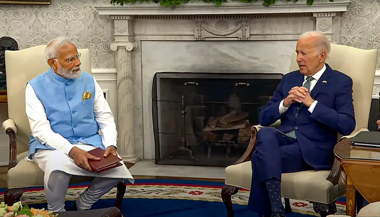 Narendra Modi and Joe Biden at White House