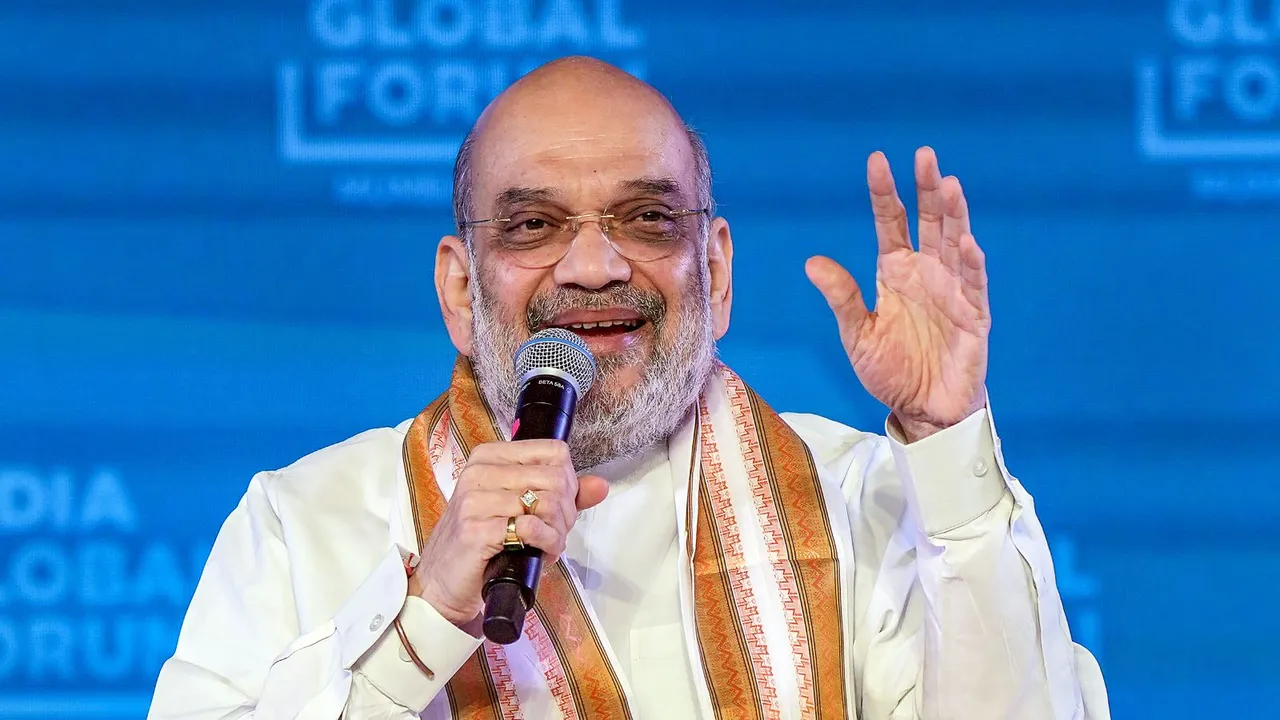 Union Home Minister Amit Shah speaks during the India Global Forum's Annual Investment Summit - NXT10, in Mumbai