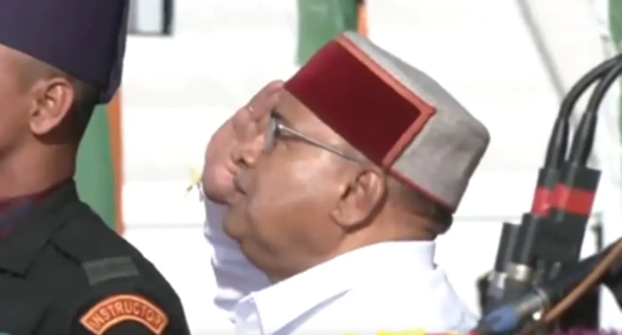 Karnataka Governor Thaawarchand Gehlot unfurls the national flag on 75th Republic Day in Bengaluru