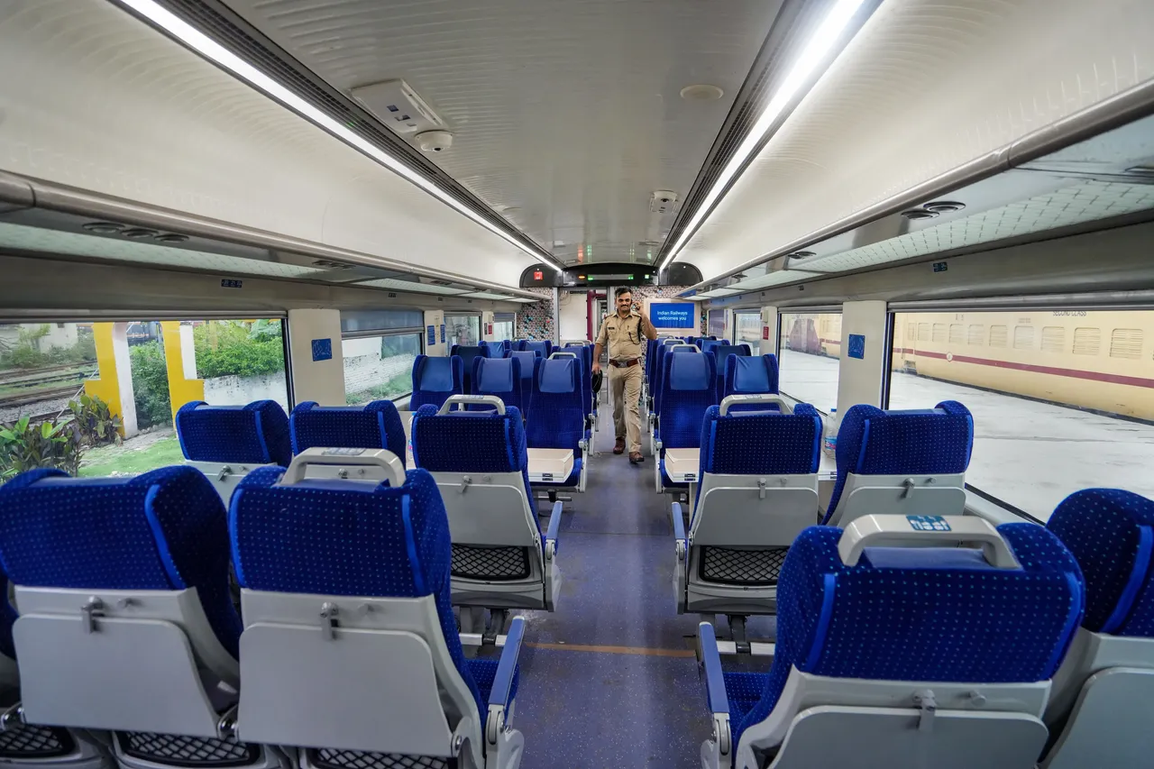 Inside view of the Vande Bharat Express