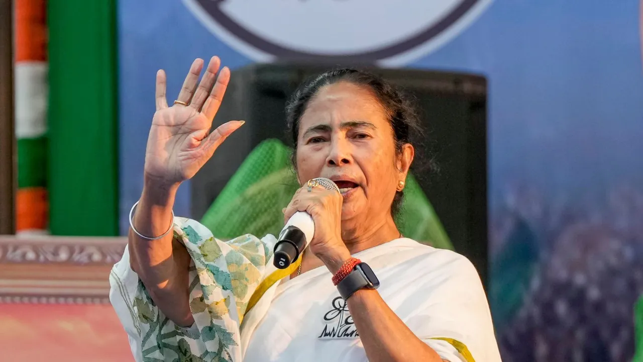 West Bengal Chief Minister and TMC Supremo Mamata Banerjee during a rally for Lok Sabha polls, in Kolkata, Thursday, May 23, 2024