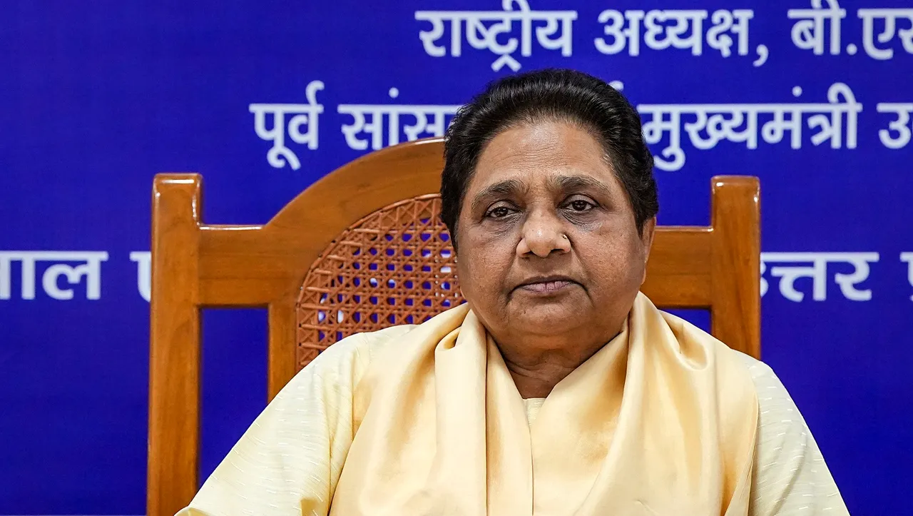 BSP supremo Mayawati addresses a press conference, in Lucknow, Wednesday.jpg