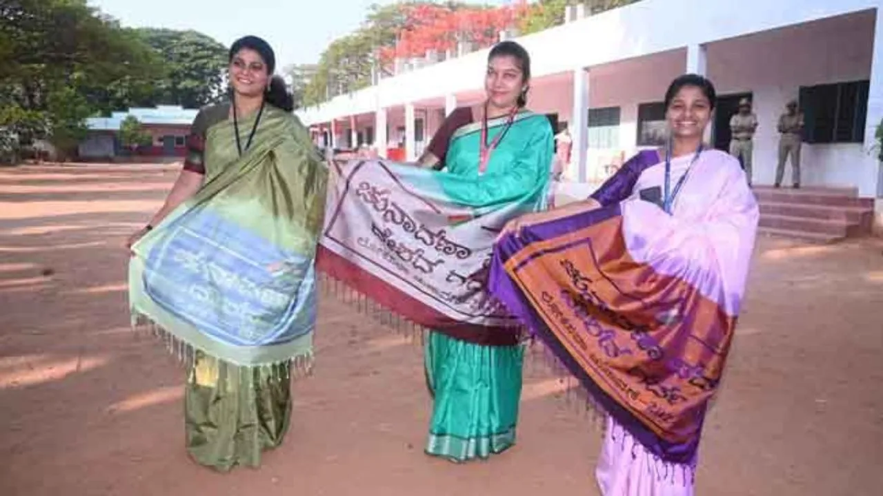 District admin's 8 senior women officers donned silk saris with a voter participation message