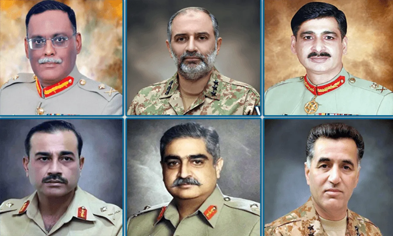 The six seniormost officers in the Pakistan Army