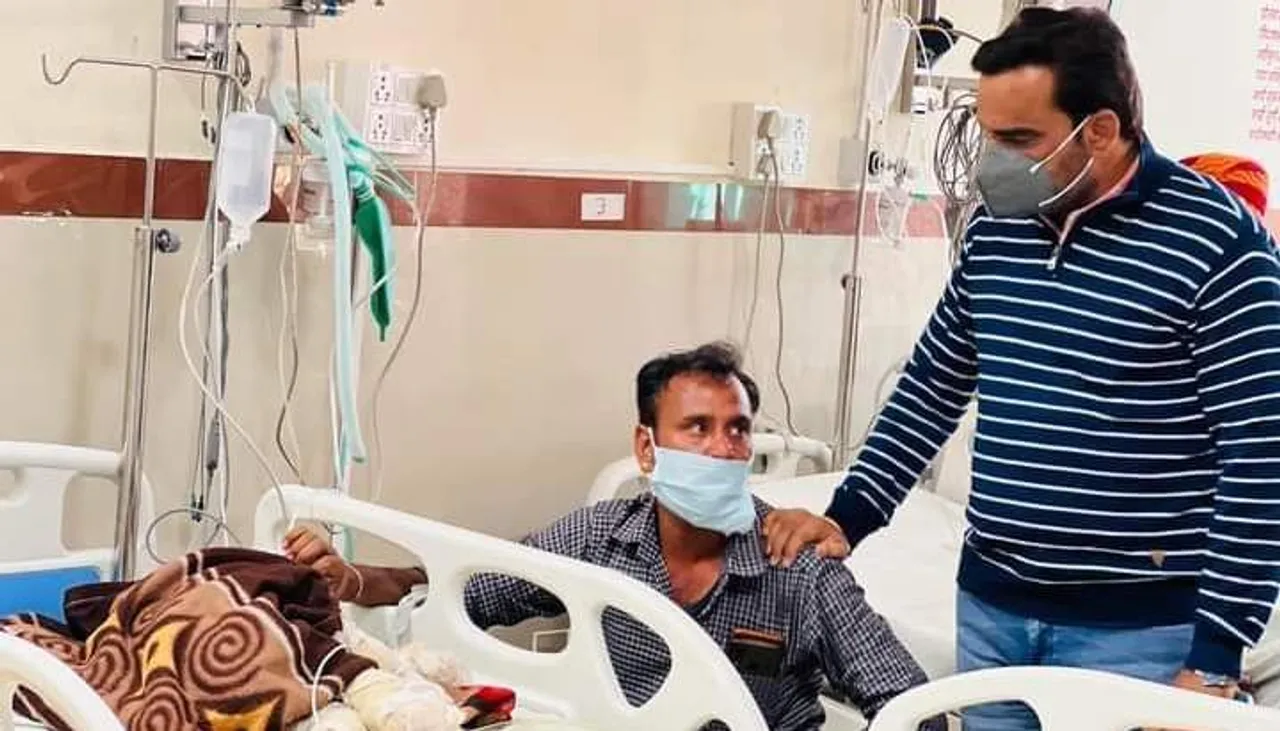 BJP MP Hanuman Beniwal meets victims of Jodhpur cylinder blast