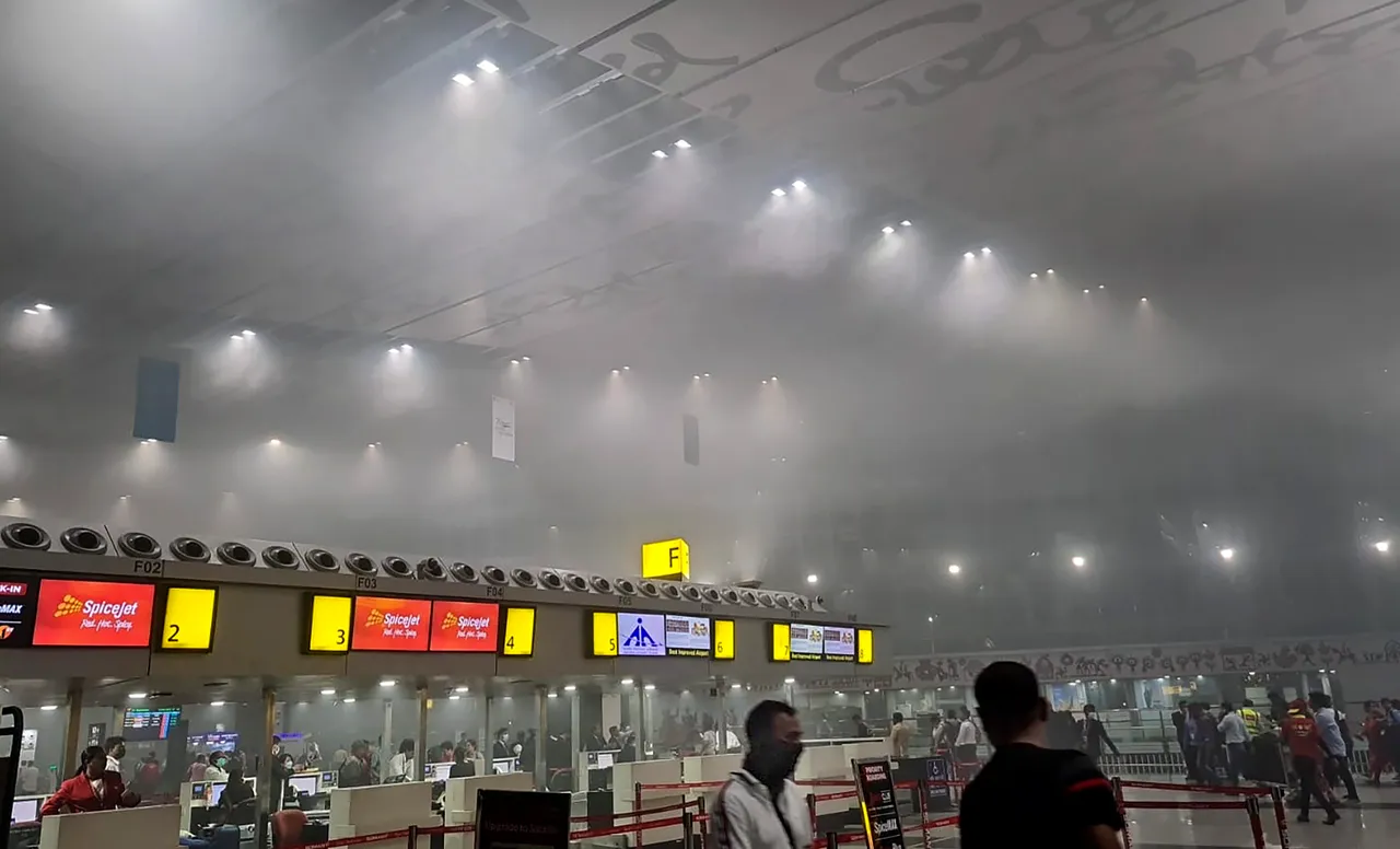 A fire breaks out at the terminal building of Netaji Subhash Chandra Bose International Airport, in Kolkata