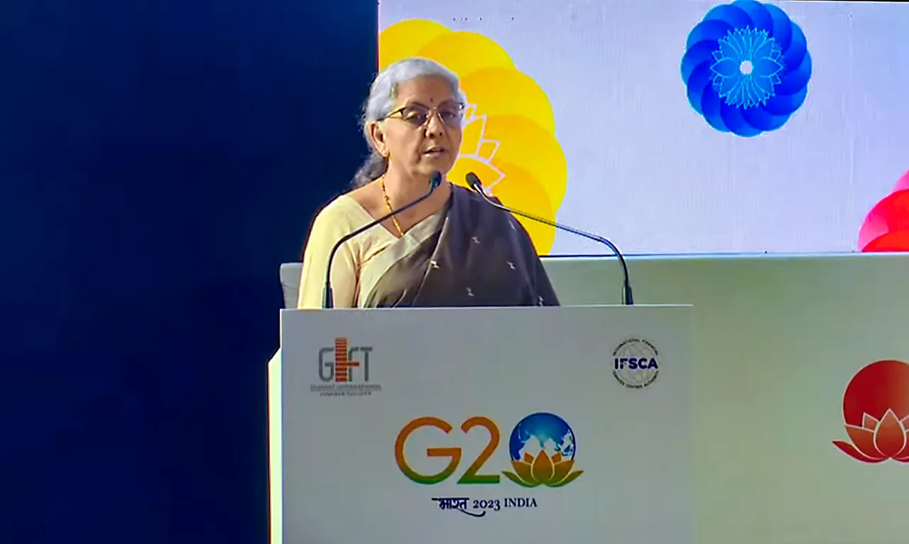 Union Finance Minister Nirmala Sitharaman addresses the 'G20 Infrastructure Investors Dialogue.jpg