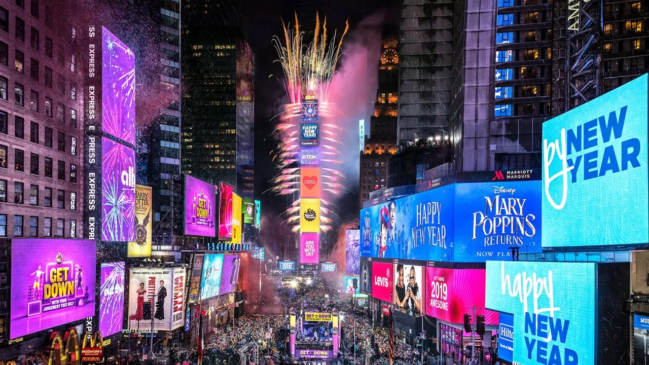 Times Square for annual New Year's Eve ball drop New York