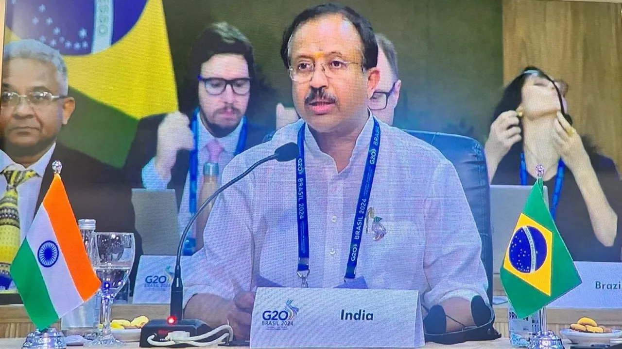 Union Minister of State V Muraleedharan represents India at the G20 Foreign Ministers' Meeting in Rio