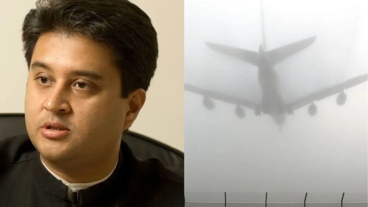 Jyotiraditya Scindia and Flight landing in fog