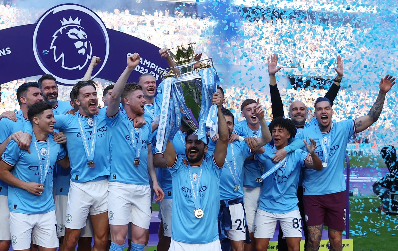 Man City celebrates Premier League title at home with fans, now targets treble