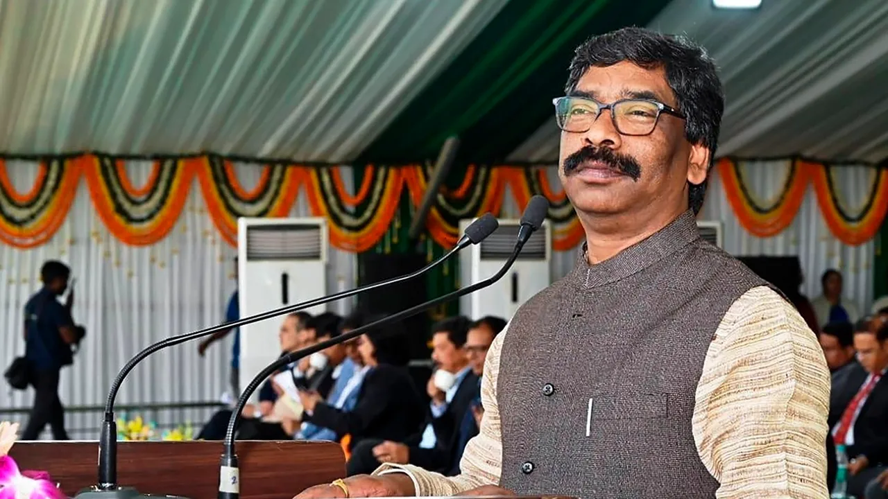 Jharkhand Chief Minister and JMM leader Hemant Soren during a programme in Ranchi