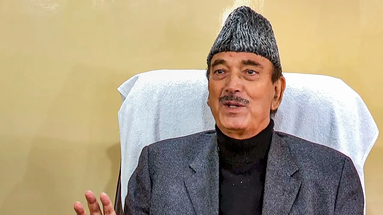 Democratic Progressive Azad Party chief Ghulam Nabi Azad during an interview with PTI, on Wednesday, April 3, 2024